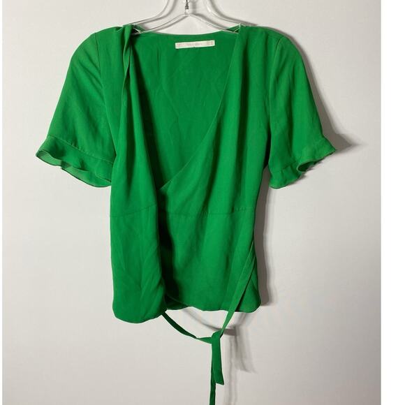 ZARA Trafaluc Green Wrap Blouse - XS EUC - Picture 8 of 10
